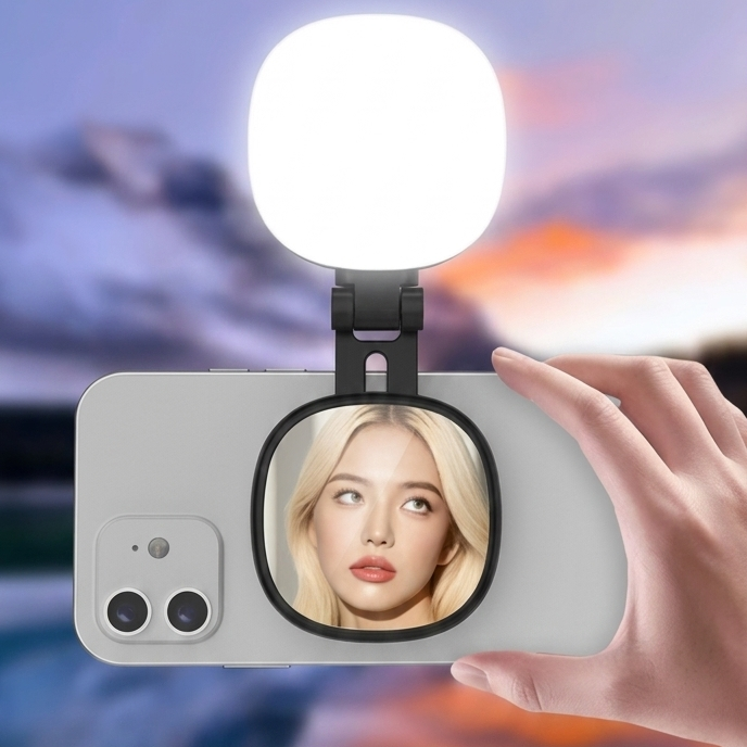 Magnetic Selfie Light with Mirror
