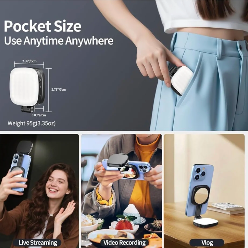 Magnetic Selfie Light with Mirror