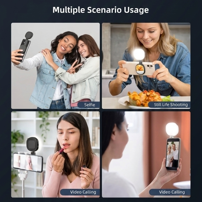 Magnetic Selfie Light with Mirror