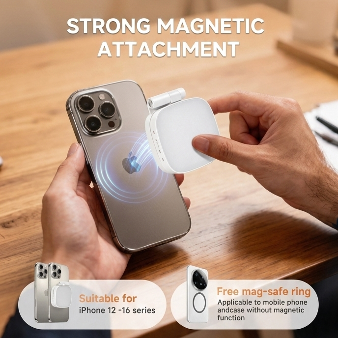 Magnetic Selfie Light with Mirror
